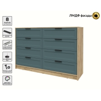 Kомод Тренд КТ-К157 (Дуб золотой ЛДСП/ Верде ЛМДФ) Ш1565 В1020 Г451